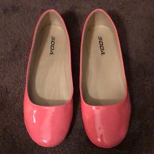 Hot pink flats 7.5 worn once